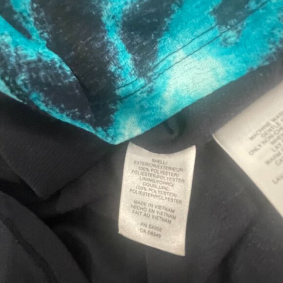 Jones New York Teal Black Abstract Print Sleeveless V-Neck Sheath Dress Size L - Picture 8 of 8